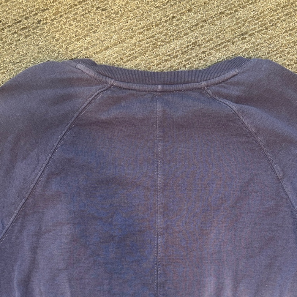 Athleta Purple and Cream Crew Neck Tie Due Sweater Size S - Picture 6 of 7